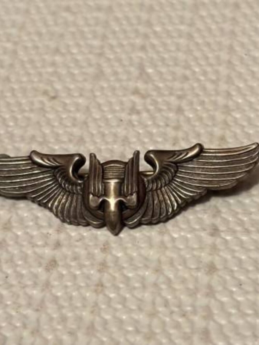 Rare WWII Sterling Silver US Military Aerial Gunner Bomber Wings Pin